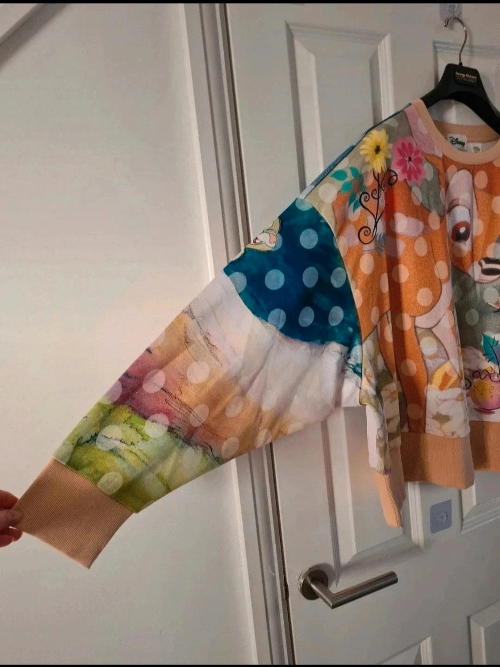 Disney Bambi Thumper crop sweater women all over print pullover cotton jumper multicolor 6XL/24
