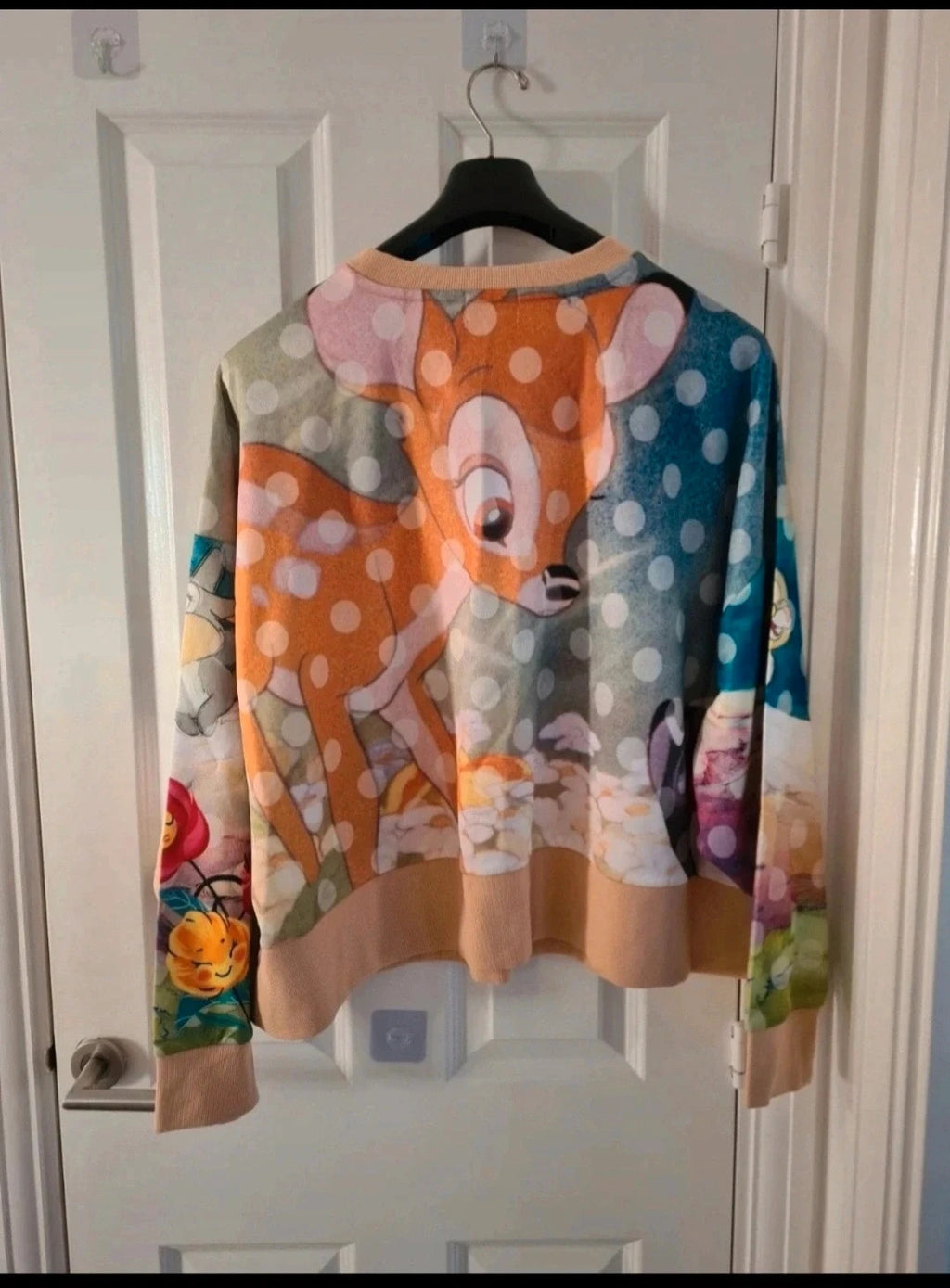 Disney Bambi Thumper crop sweater women all over print pullover cotton jumper multicolor 6XL/24
