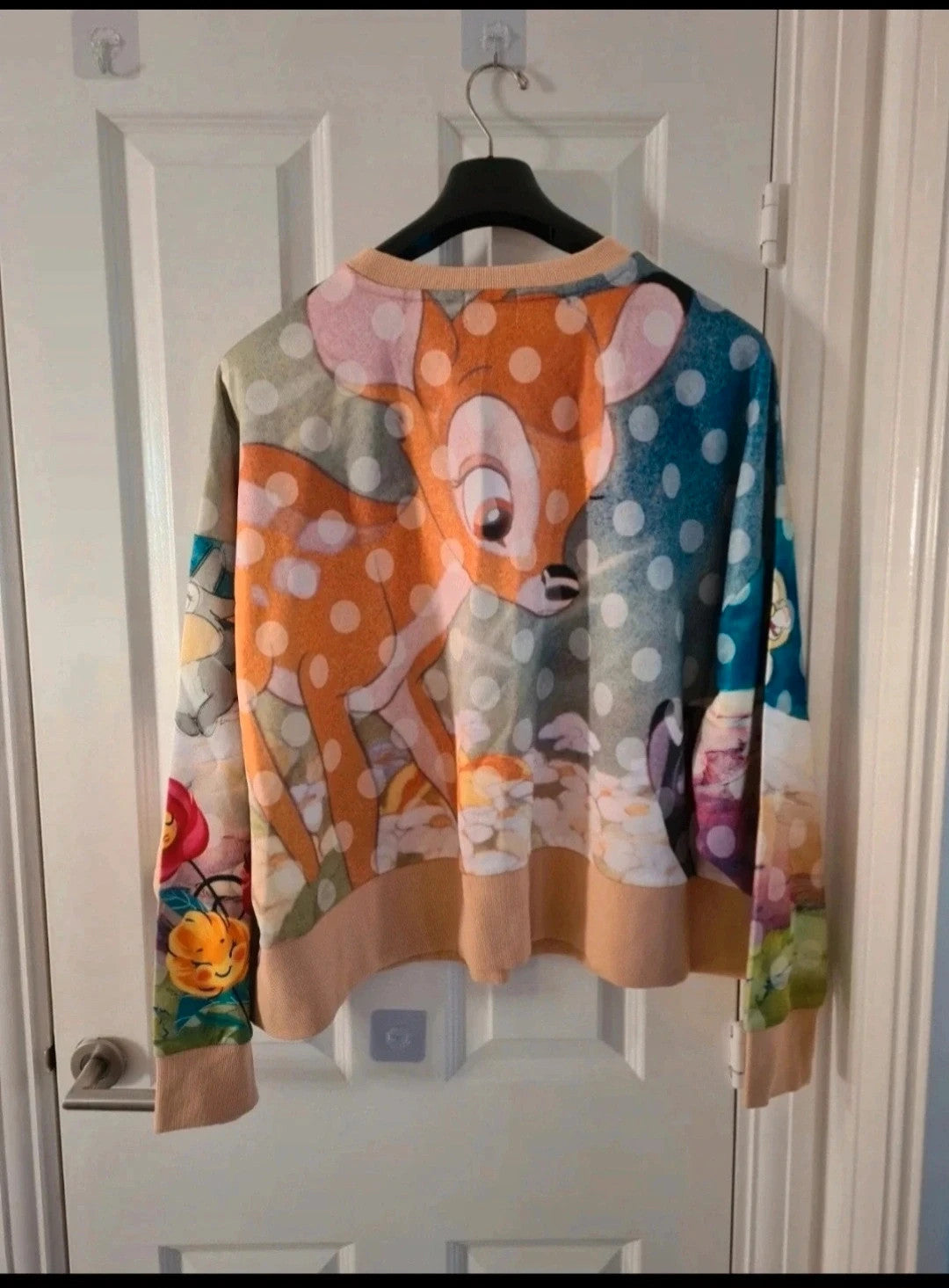 Disney Bambi Thumper crop sweater women all over print pullover cotton jumper multicolor 6XL/24