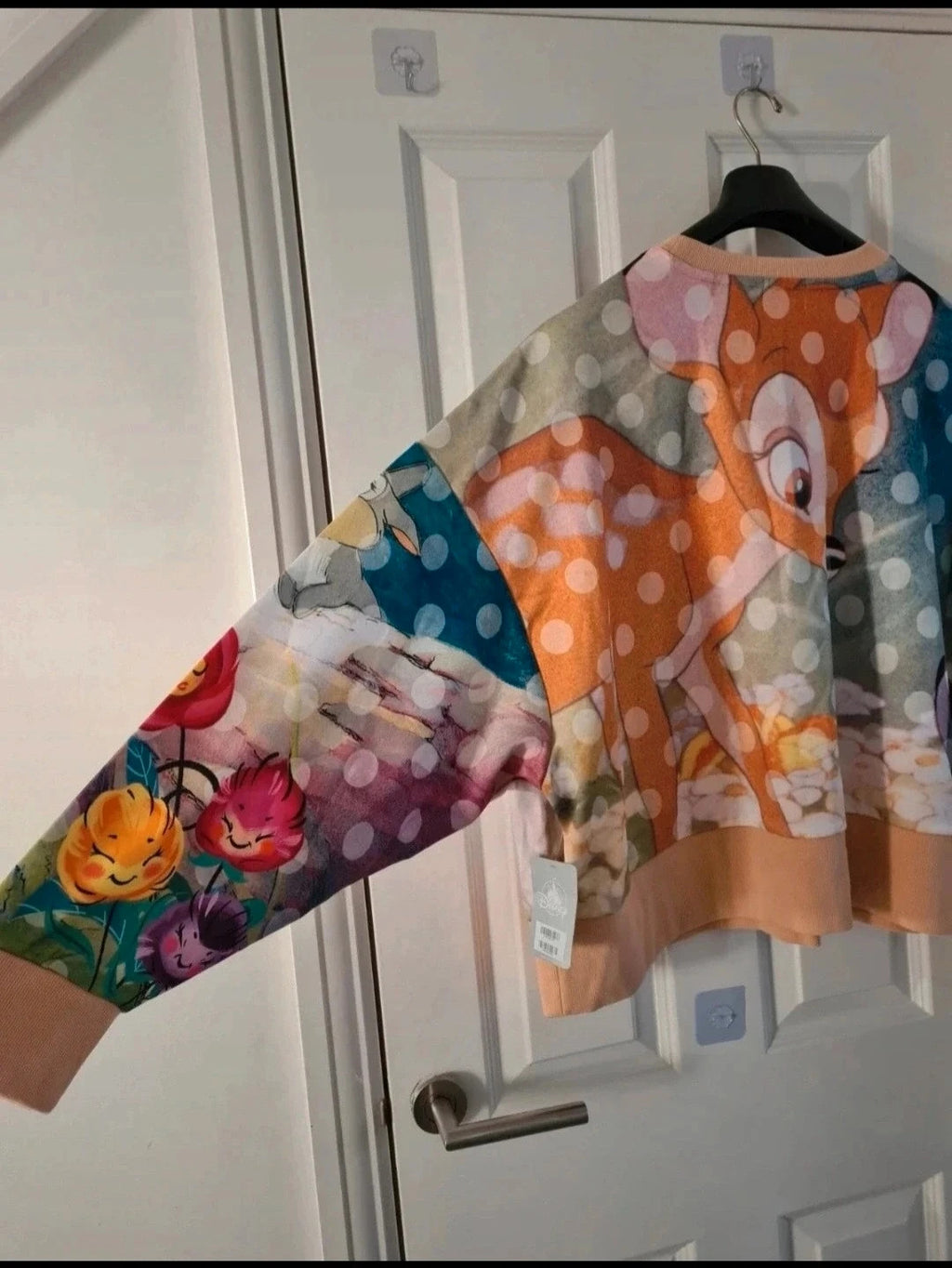Disney Bambi Thumper crop sweater women all over print pullover cotton jumper multicolor 6XL/24