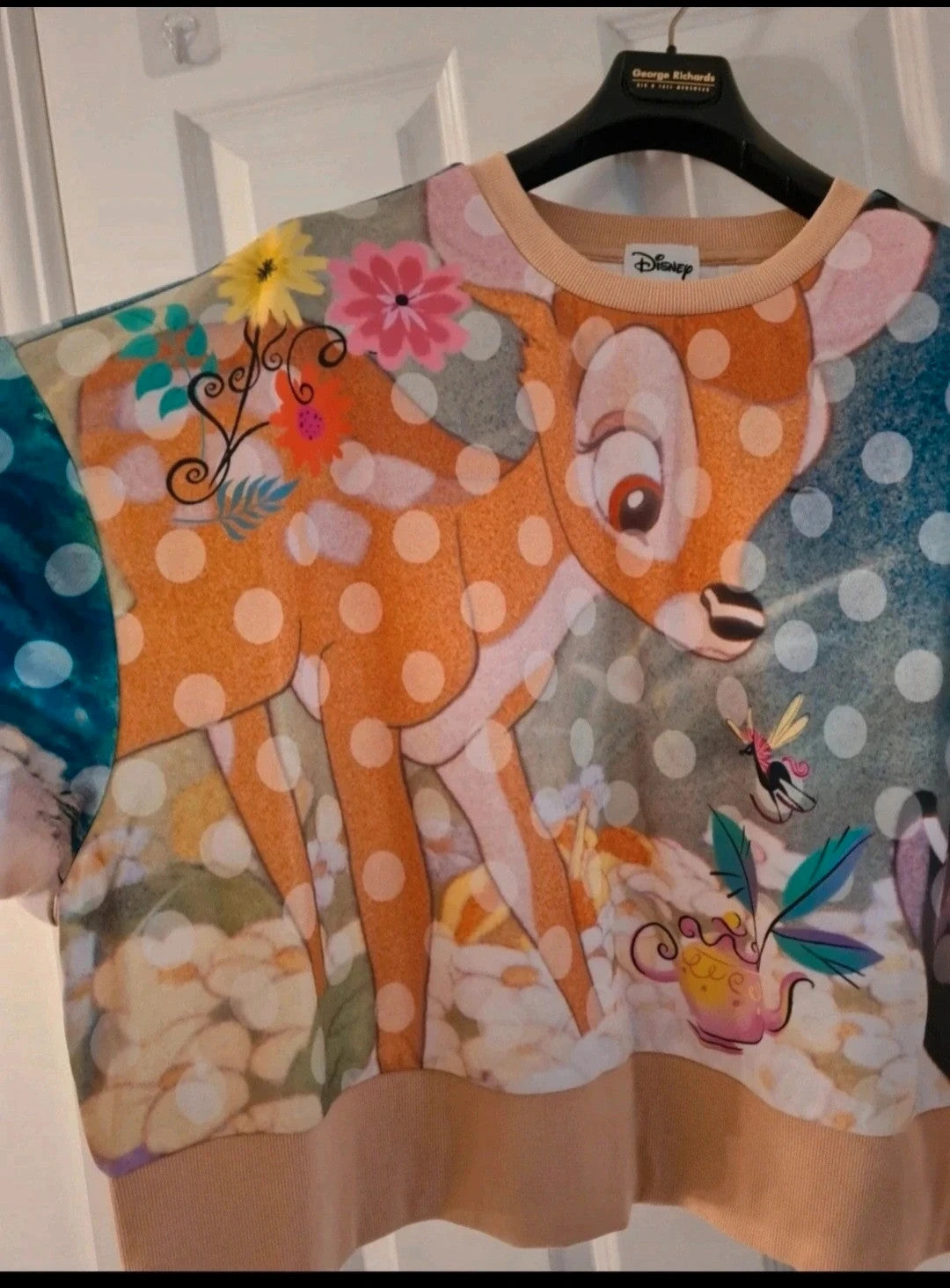 Disney Bambi Thumper crop sweater women all over print pullover cotton jumper multicolor 6XL/24