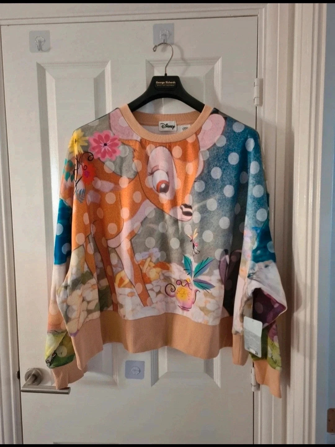 Disney Bambi Thumper crop sweater women all over print pullover cotton jumper multicolor 6XL/24