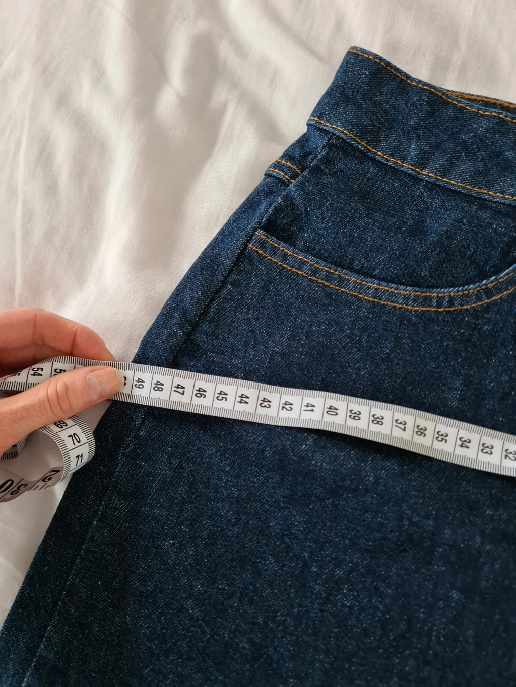 Seasalt Cornwall bowline denim midi skirt women A-line split front hem cotton indygo dyed/navy M/10