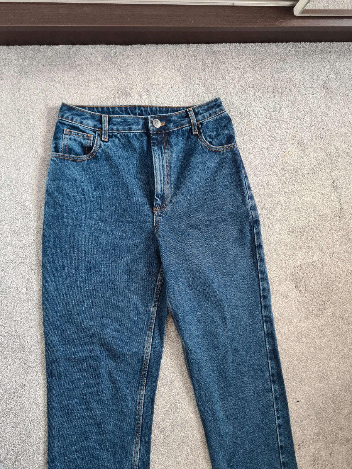 Lucy&yak Dana mom denim jeans women high waist straight leg cotton blue W26r/uk8/S New fit