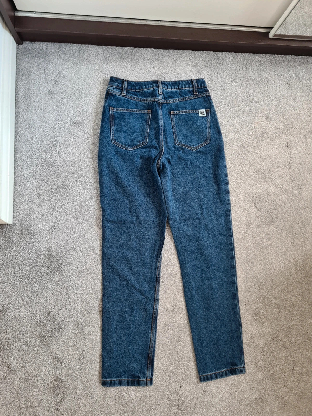 Lucy&yak Dana mom denim jeans women high waist straight leg cotton blue W26r/uk8/S New fit