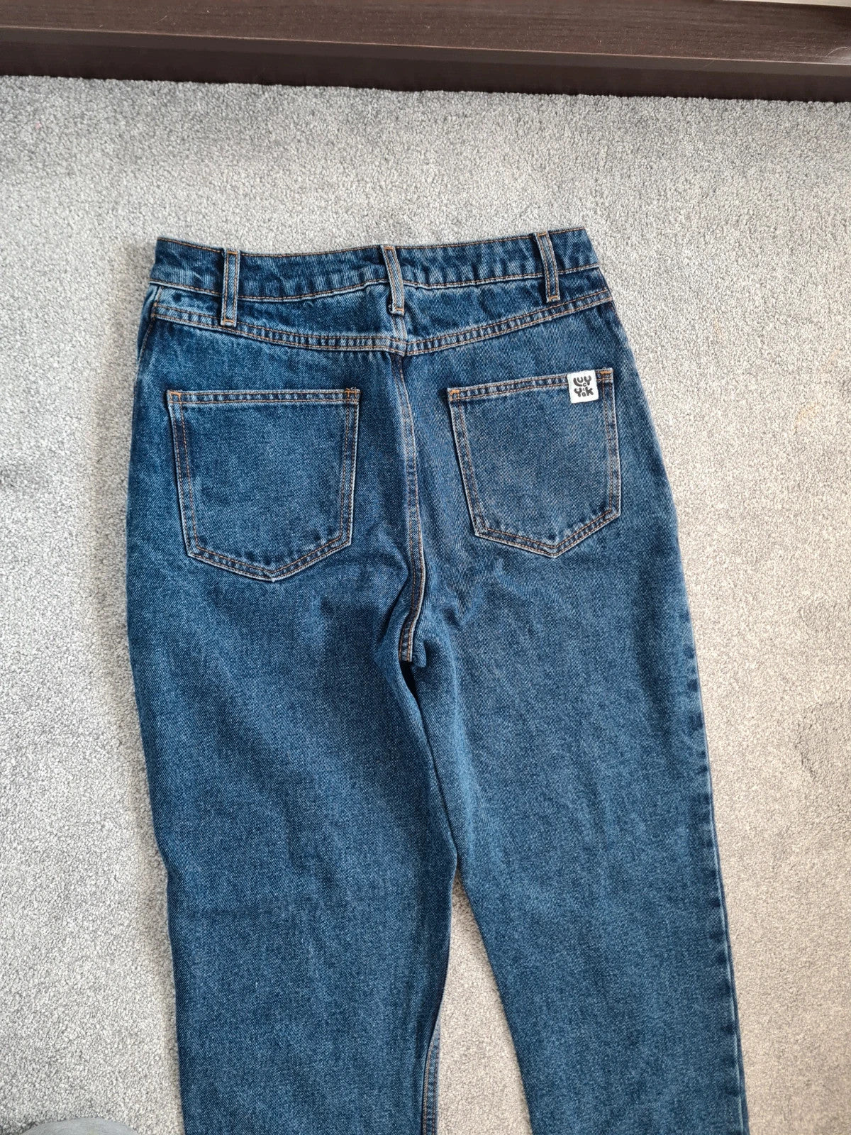 Lucy&yak Dana mom denim jeans women high waist straight leg cotton blue W26r/uk8/S New fit