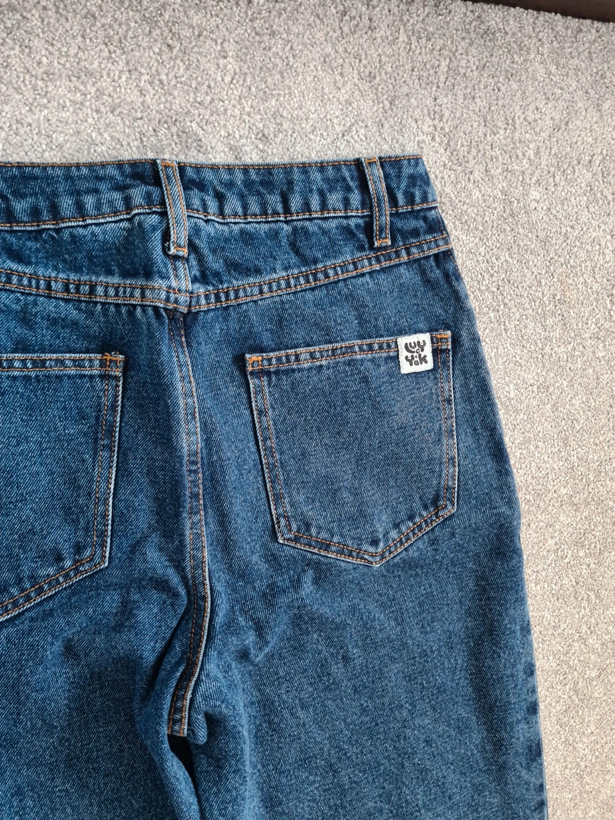 Lucy&yak Dana mom denim jeans women high waist straight leg cotton blue W26r/uk8/S New fit