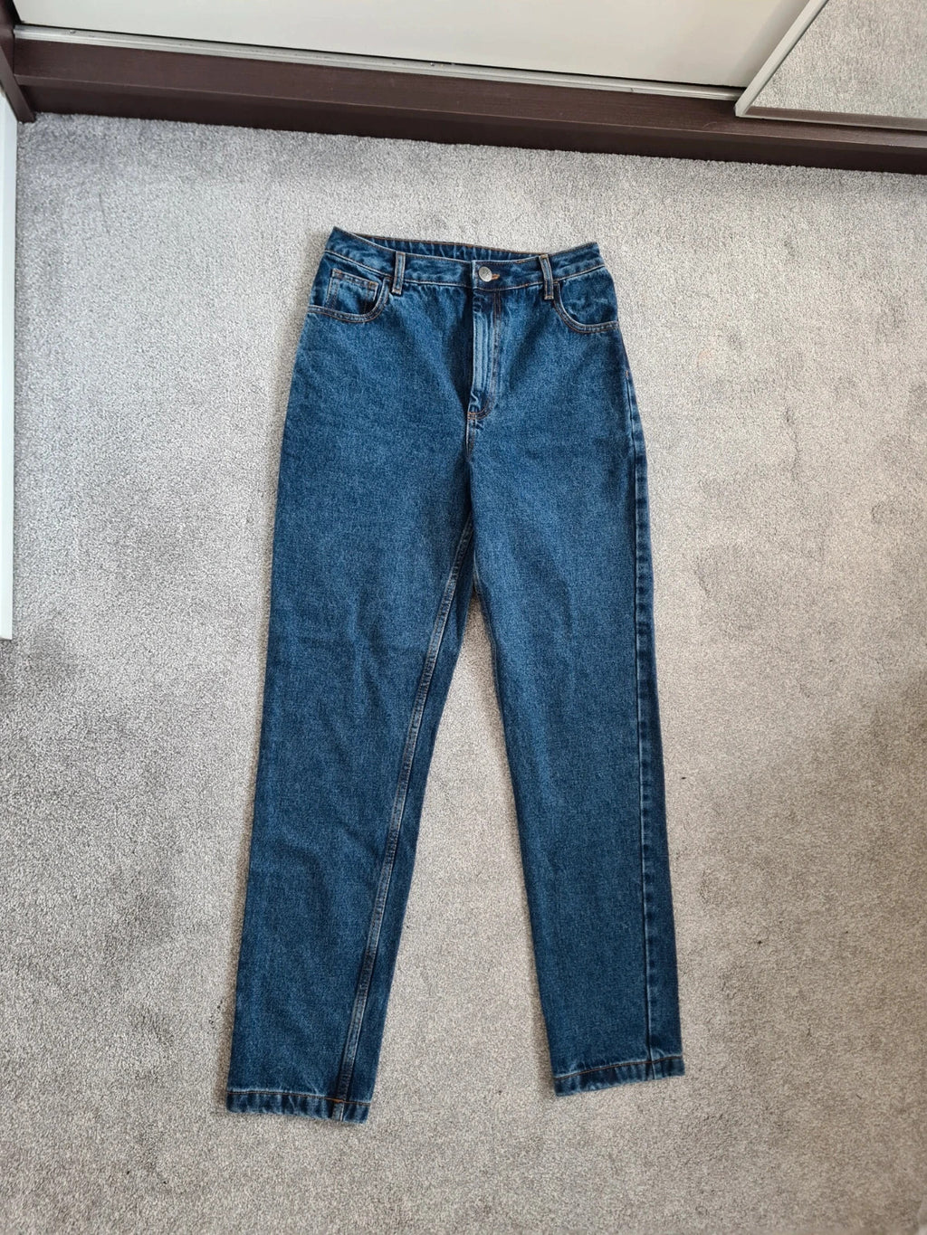 Lucy&yak Dana mom denim jeans women high waist straight leg cotton blue W26r/uk8/S New fit