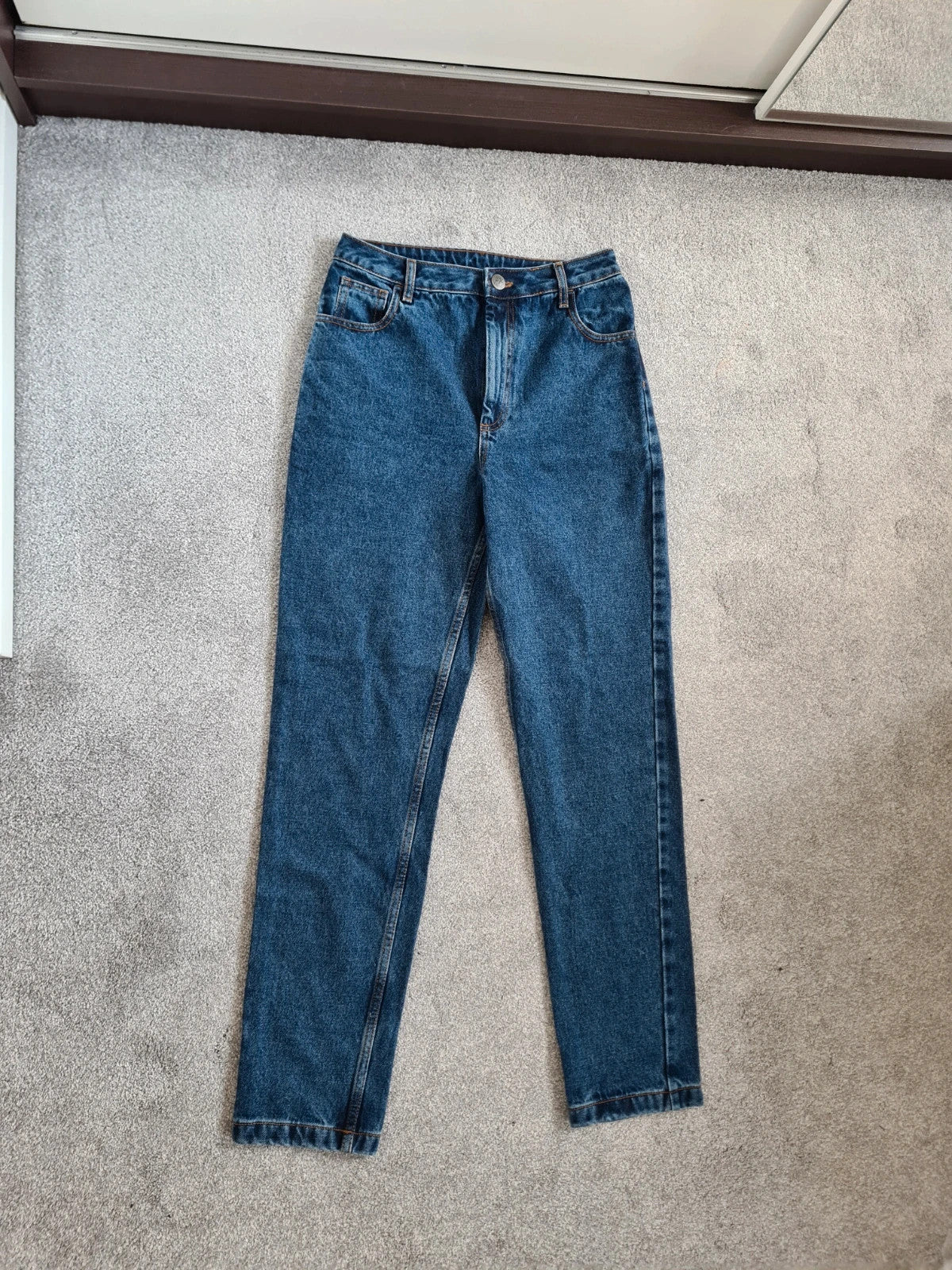Lucy&yak Dana mom denim jeans women high waist straight leg cotton blue W26r/uk8/S New fit