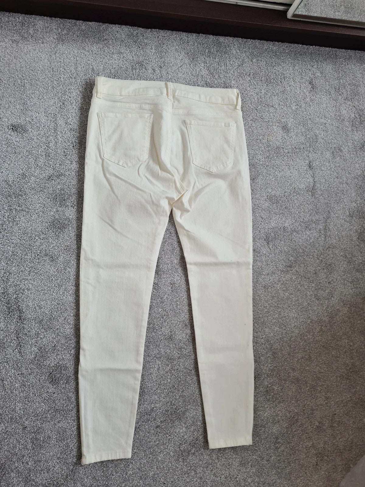 M&S skinny ankle grazer straight leg jeans women cotton slim fit mid rise zip hem casual L/12r