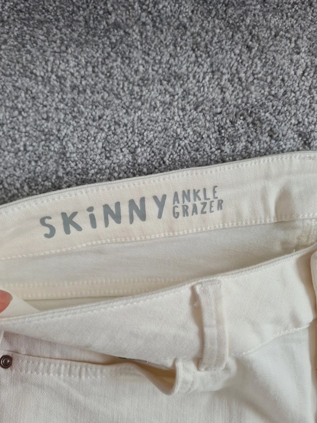 M&S skinny ankle grazer straight leg jeans women cotton slim fit mid rise zip hem casual L/12r