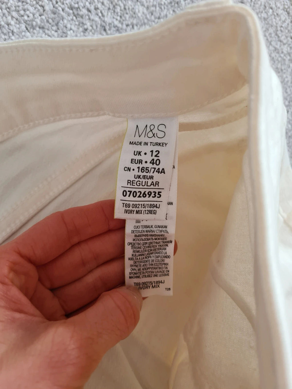 M&S skinny ankle grazer straight leg jeans women cotton slim fit mid rise zip hem casual L/12r