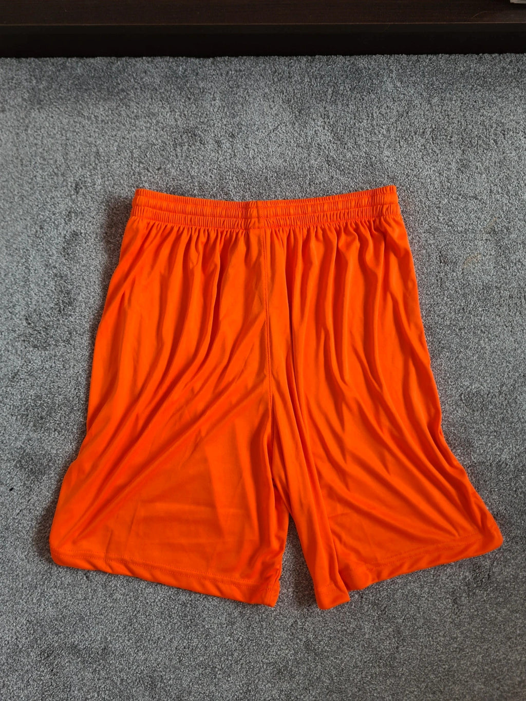 Apex wear dri-fit football shorts men elastic waist gym training activewear workout outfit orange L