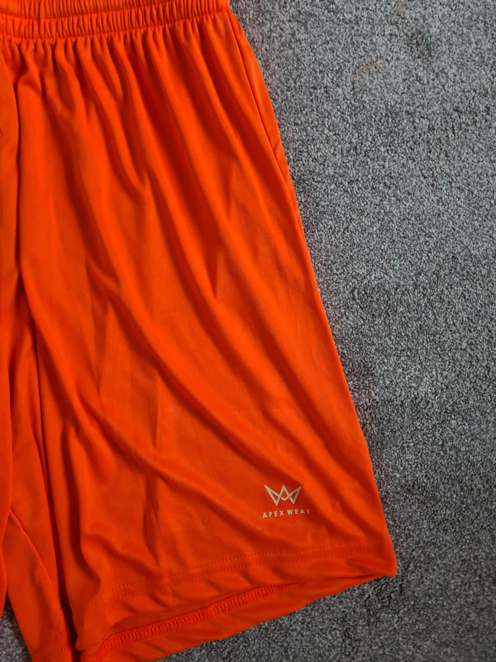 Apex wear dri-fit football shorts men elastic waist gym training activewear workout outfit orange L