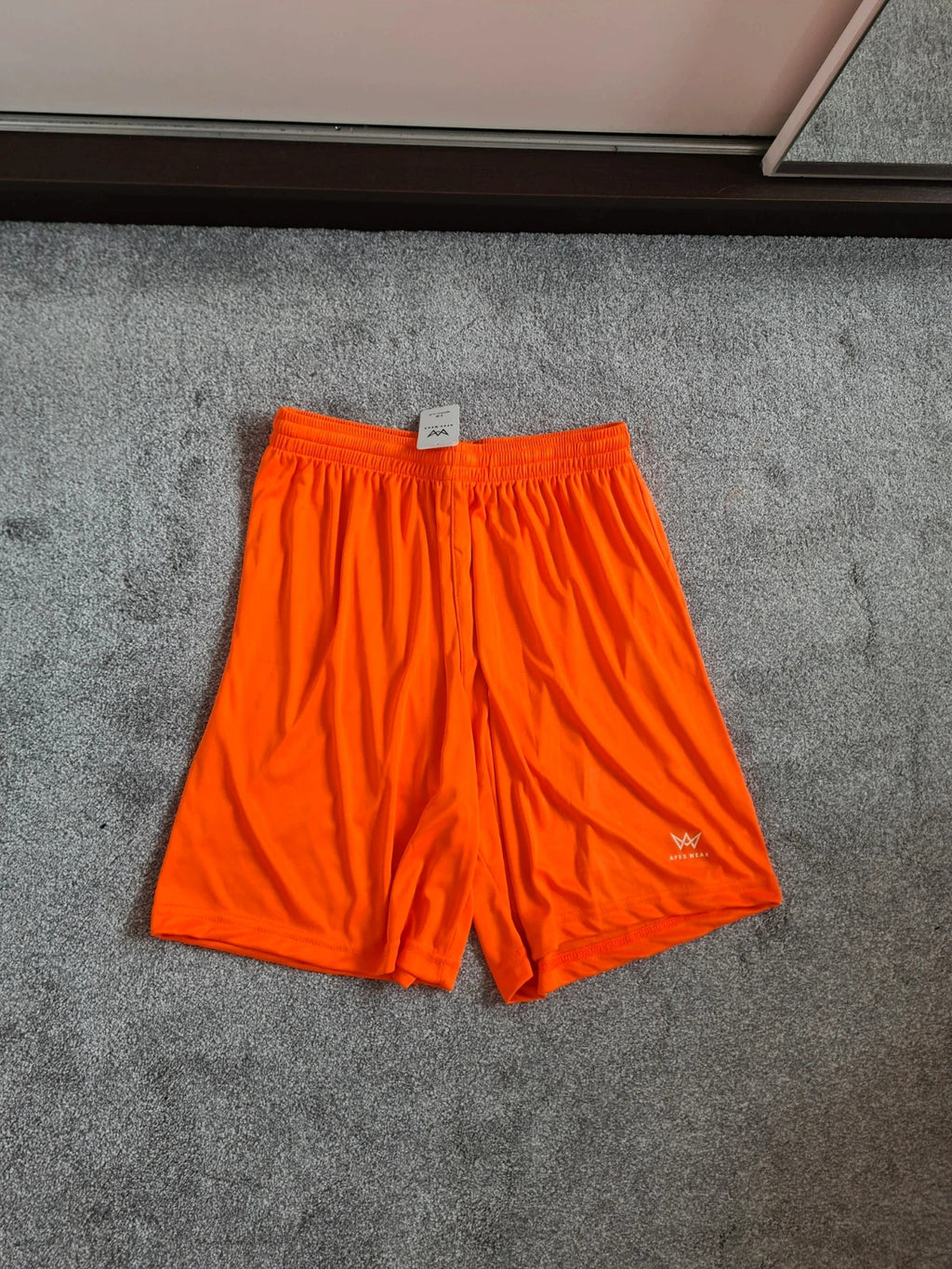 Apex wear dri-fit football shorts men elastic waist gym training activewear workout outfit orange L