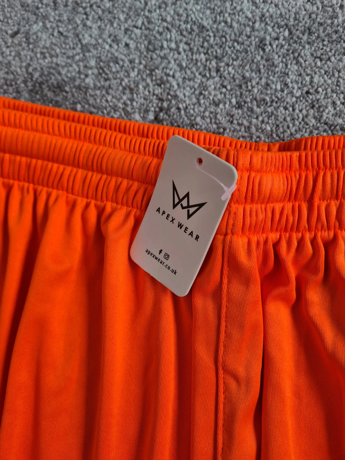 Apex wear dri-fit football shorts men elastic waist gym training activewear workout outfit orange L