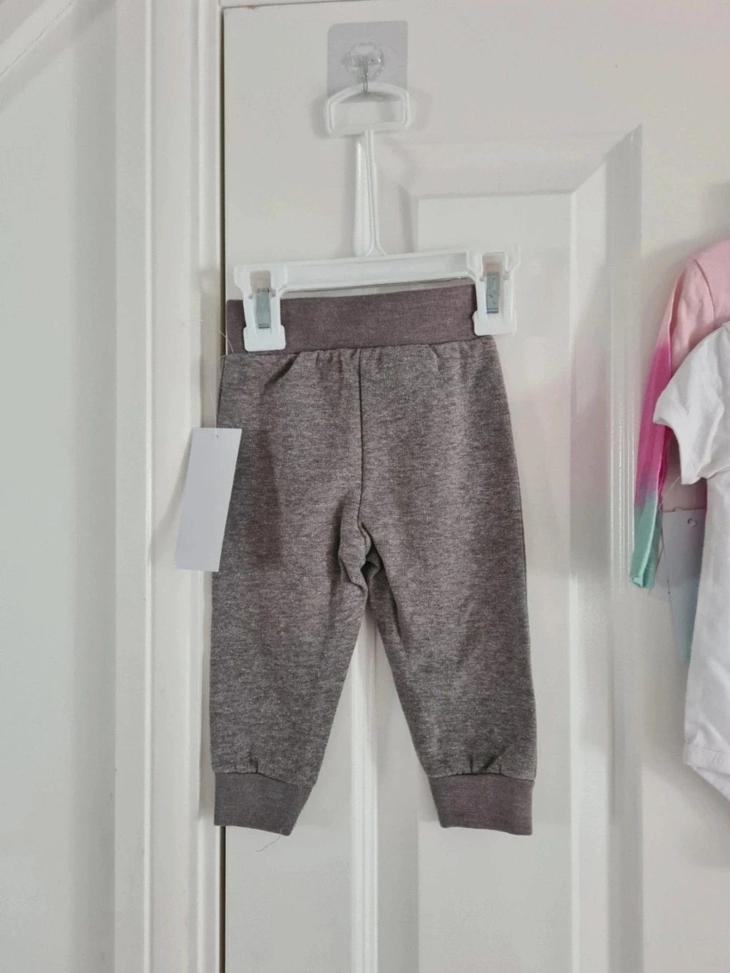 Reebok baby girls 3/6m set short sleeve bodysuit long top trousers/joggers cotton pink white grey