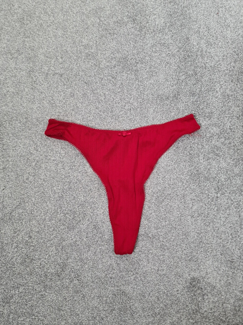 Boux avenue women red satin flower roisie pointelle thong lingerie underwear M/10