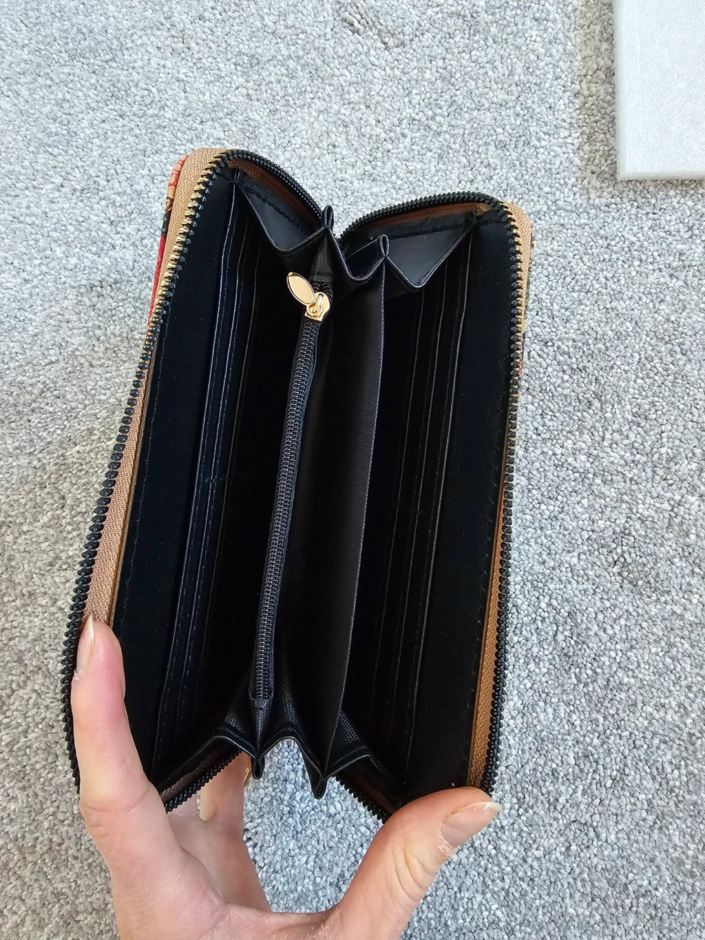 Generic classic long wallet one zipper coin purse multiple cards holder women multicoloured