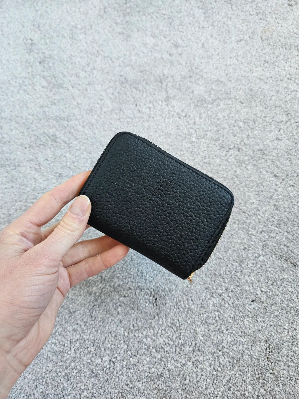Generic mini wallet multiple card hold accordion wallet card case with zipper black