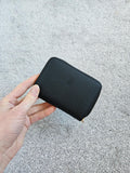 Generic mini wallet multiple card hold accordion wallet card case with zipper black