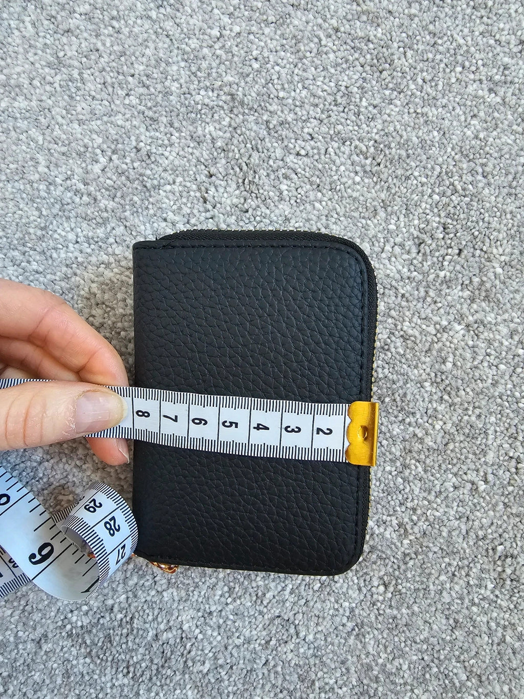 Generic mini wallet multiple card hold accordion wallet card case with zipper black