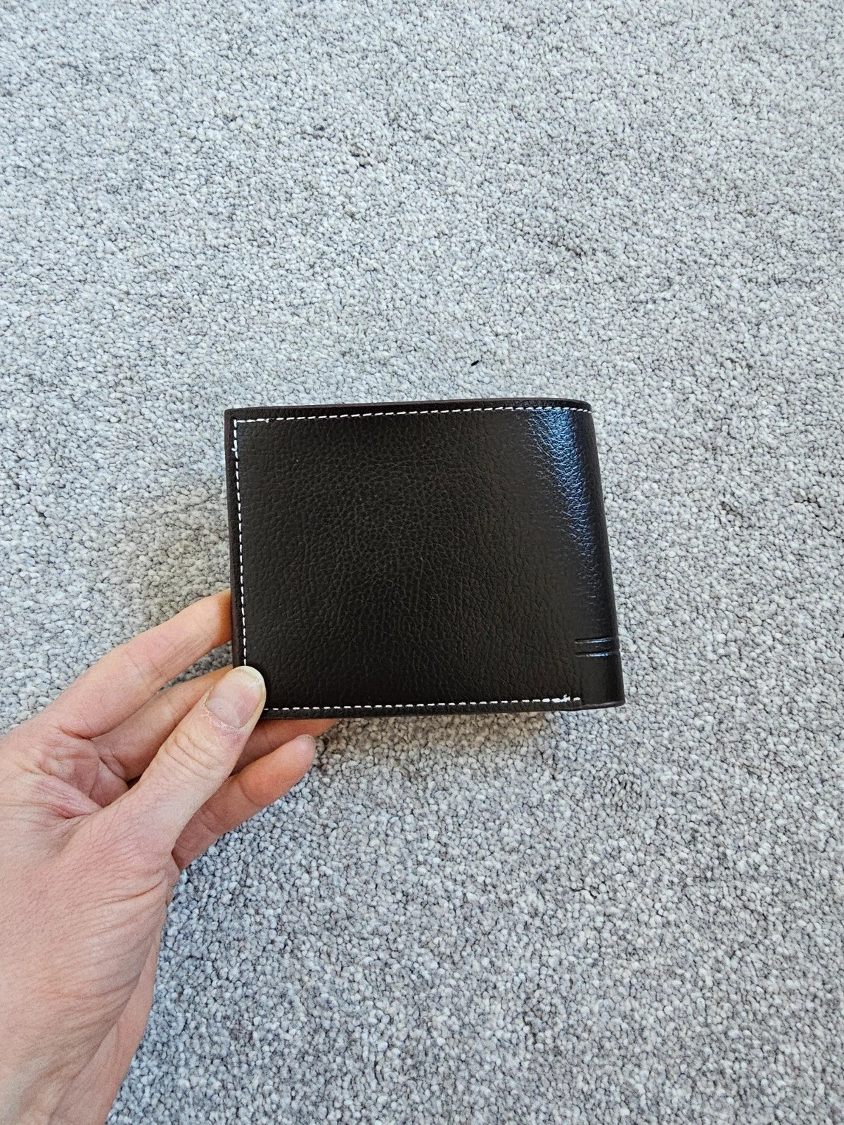 Generic classic bifold 2 section wallet credit card holder men elegant business wallet brown