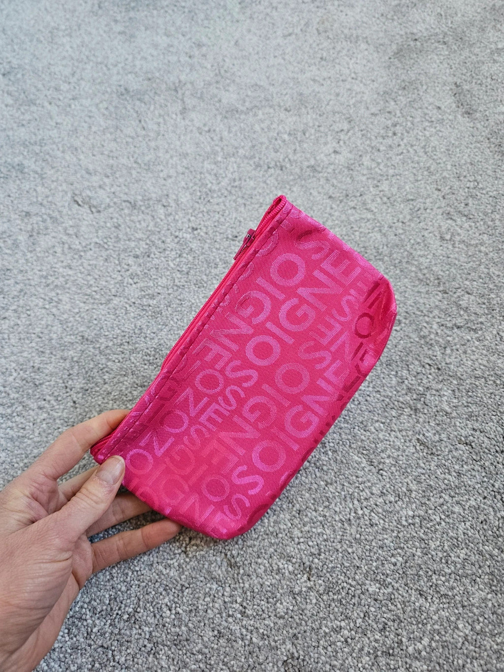 Generic pink travel make-up cosmetic bag square zipper portable bag letter print women