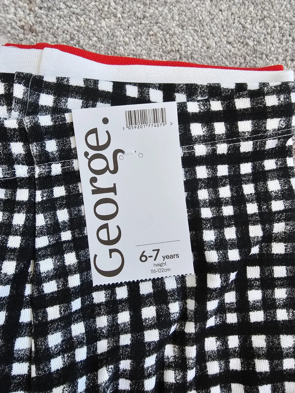 George kids girls 6/7y 6pcs set sleeveless cami top with cycling shorts cotton red/white/black