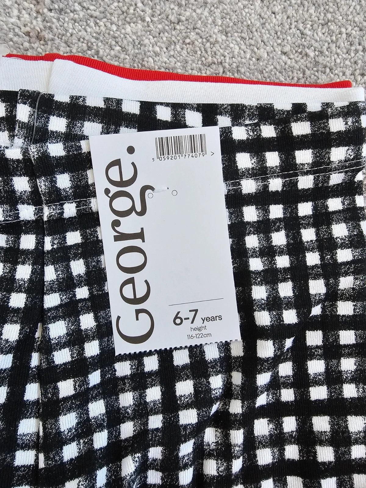 George kids girls 6/7y 6pcs set sleeveless cami top with cycling shorts cotton red/white/black