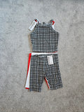 George kids girls 6/7y 6pcs set sleeveless cami top with cycling shorts cotton red/white/black