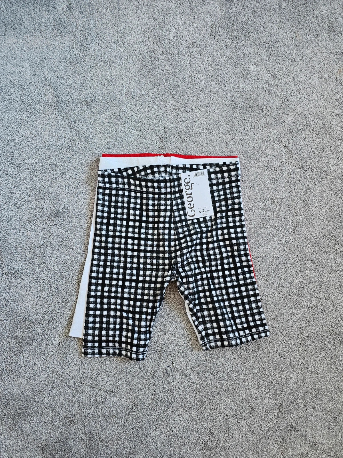 George kids girls 6/7y 6pcs set sleeveless cami top with cycling shorts cotton red/white/black