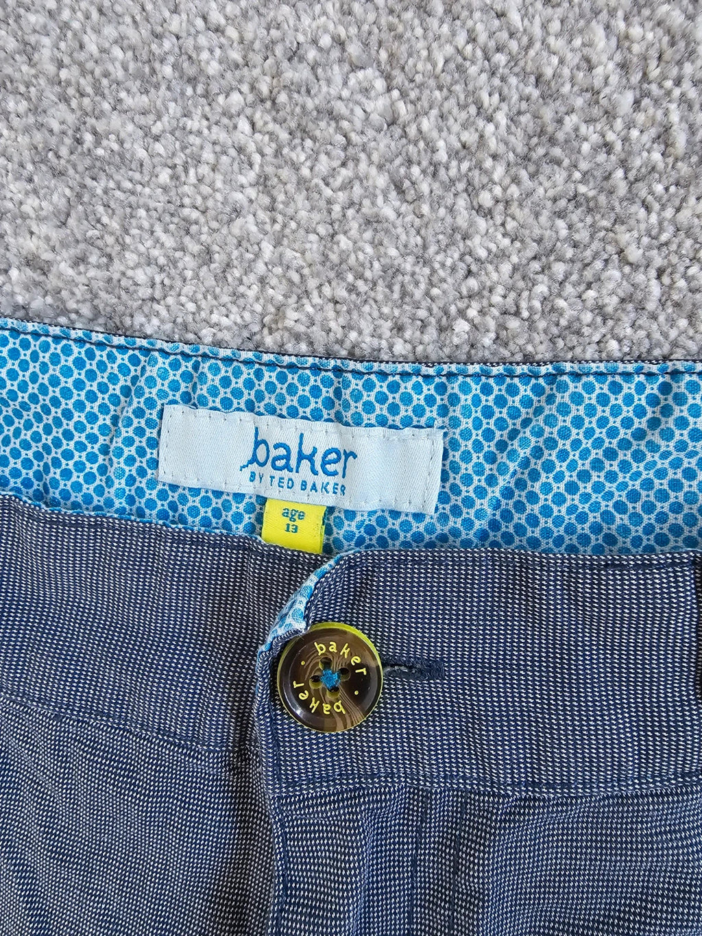 Ted Baker kids boys 13y blue chino shorts cotton casual summer suit set