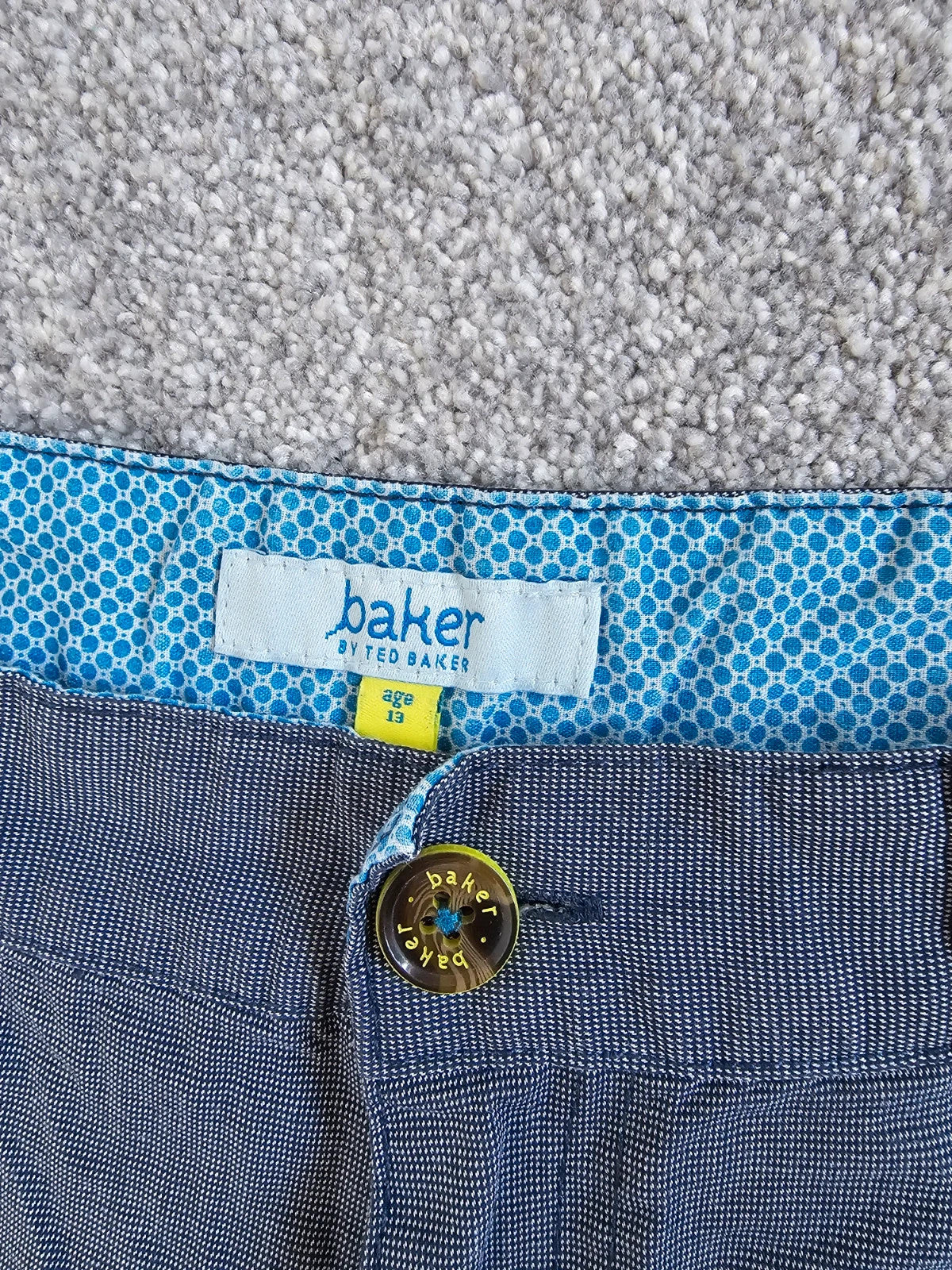 Ted Baker kids boys 13y blue chino shorts cotton casual summer suit set