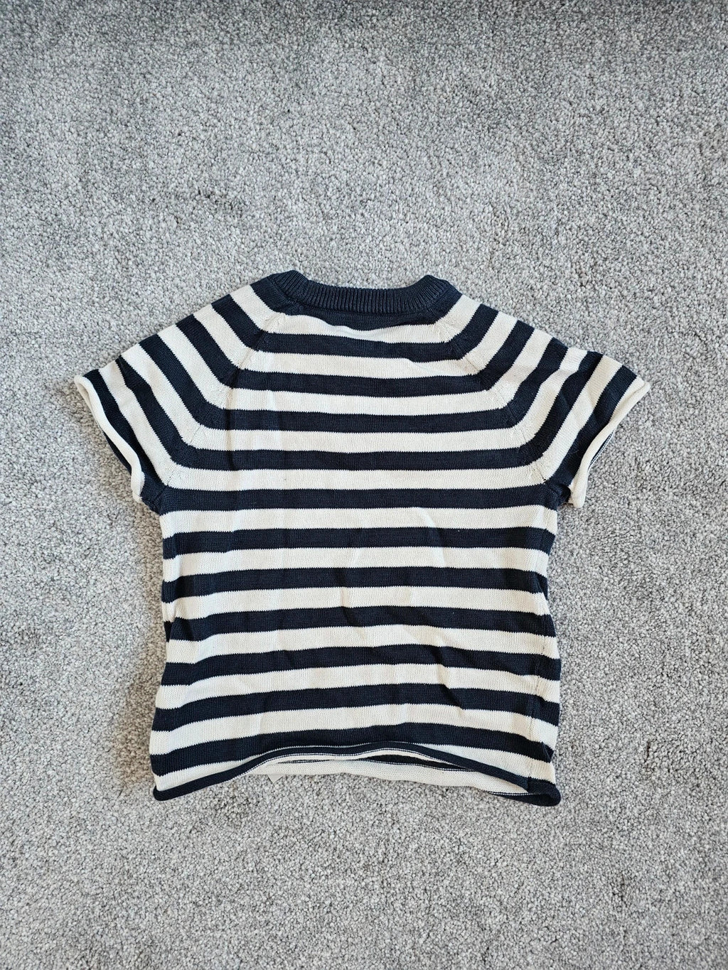 George baby boys 6/9m set of 2 stripes buttons knitt T-shirt/top and shorts cotton navy/white