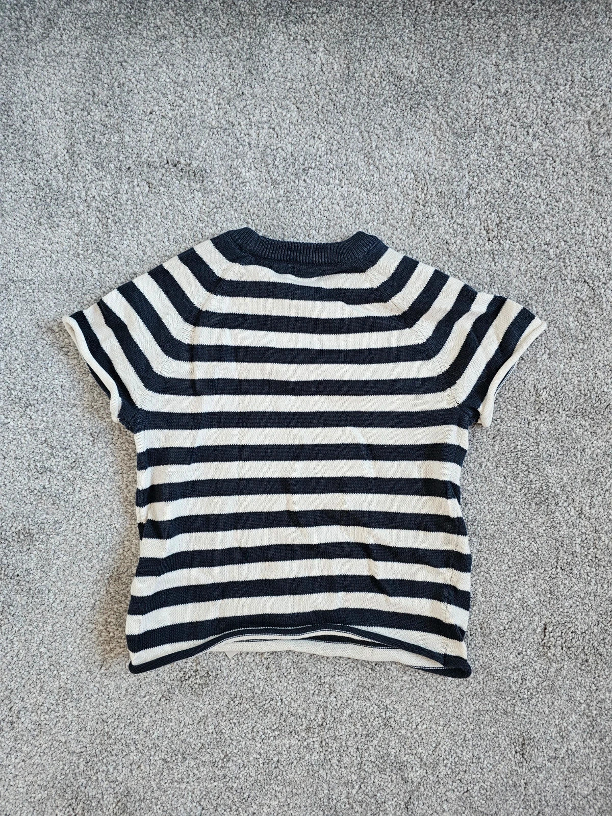George baby boys 6/9m set of 2 stripes buttons knitt T-shirt/top and shorts cotton navy/white