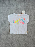 Billieblush kids girls 4y logo print cotton T-shirt crew neck short sleeve top white/multicolour