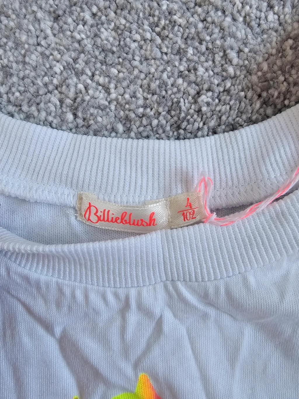 Billieblush kids girls 4y logo print cotton T-shirt crew neck short sleeve top white/multicolour