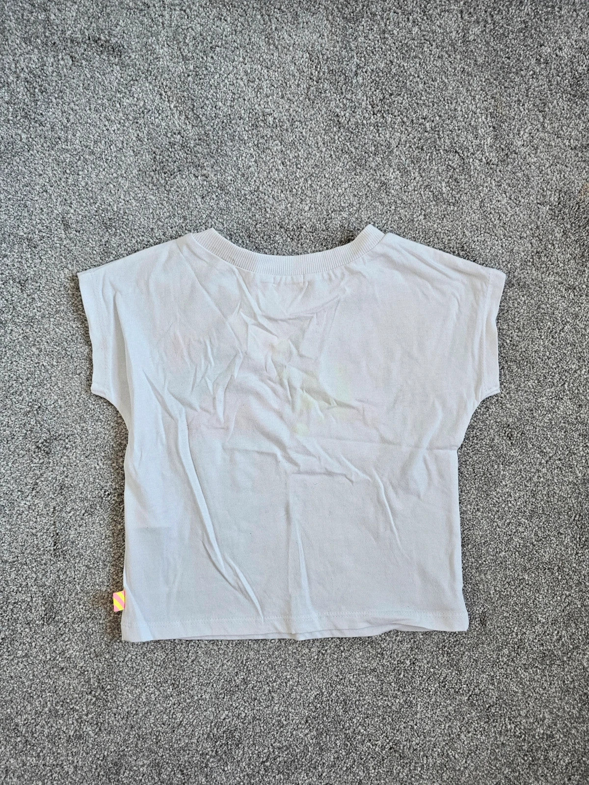 Billieblush kids girls 4y logo print cotton T-shirt crew neck short sleeve top white/multicolour