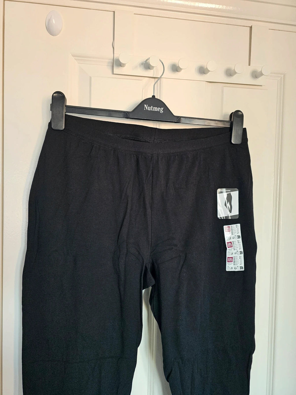 Decathlon nyamba fitness sport leggings women cotton elastic waist classic essentials black 2XL