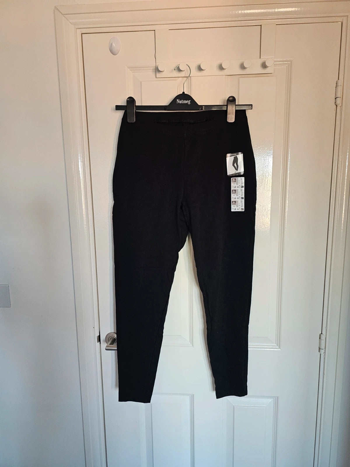 Decathlon nyamba fitness sport leggings women cotton elastic waist classic essentials black XL