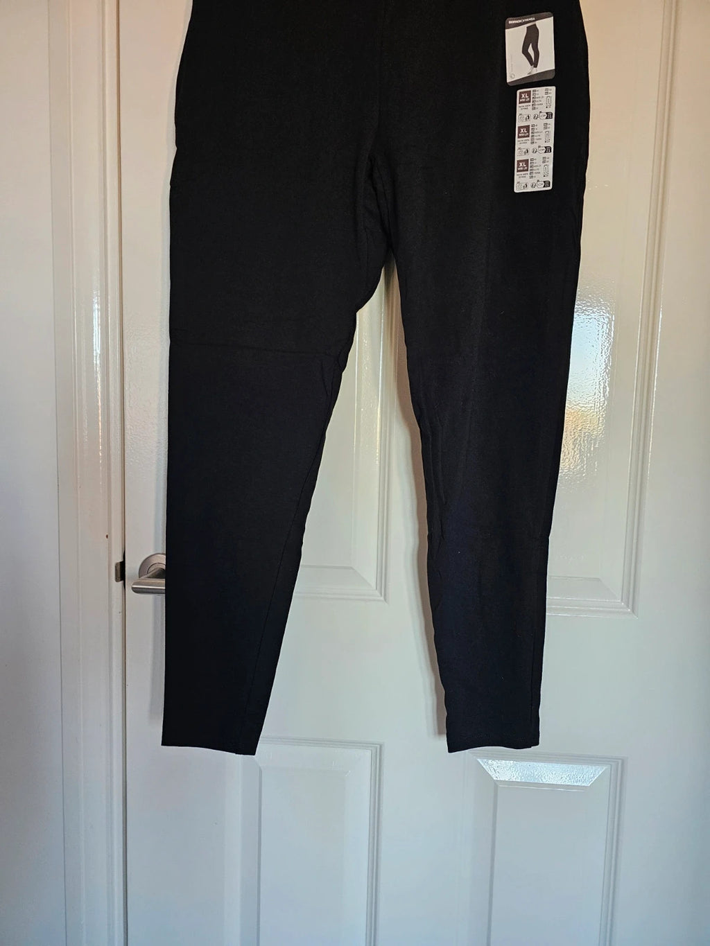 Decathlon nyamba fitness sport leggings women cotton elastic waist classic essentials black XL