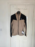 Dare2b substratum II clay core stretch midlayer hiking jacket UPF 50+ zipper pockets beige/black XL