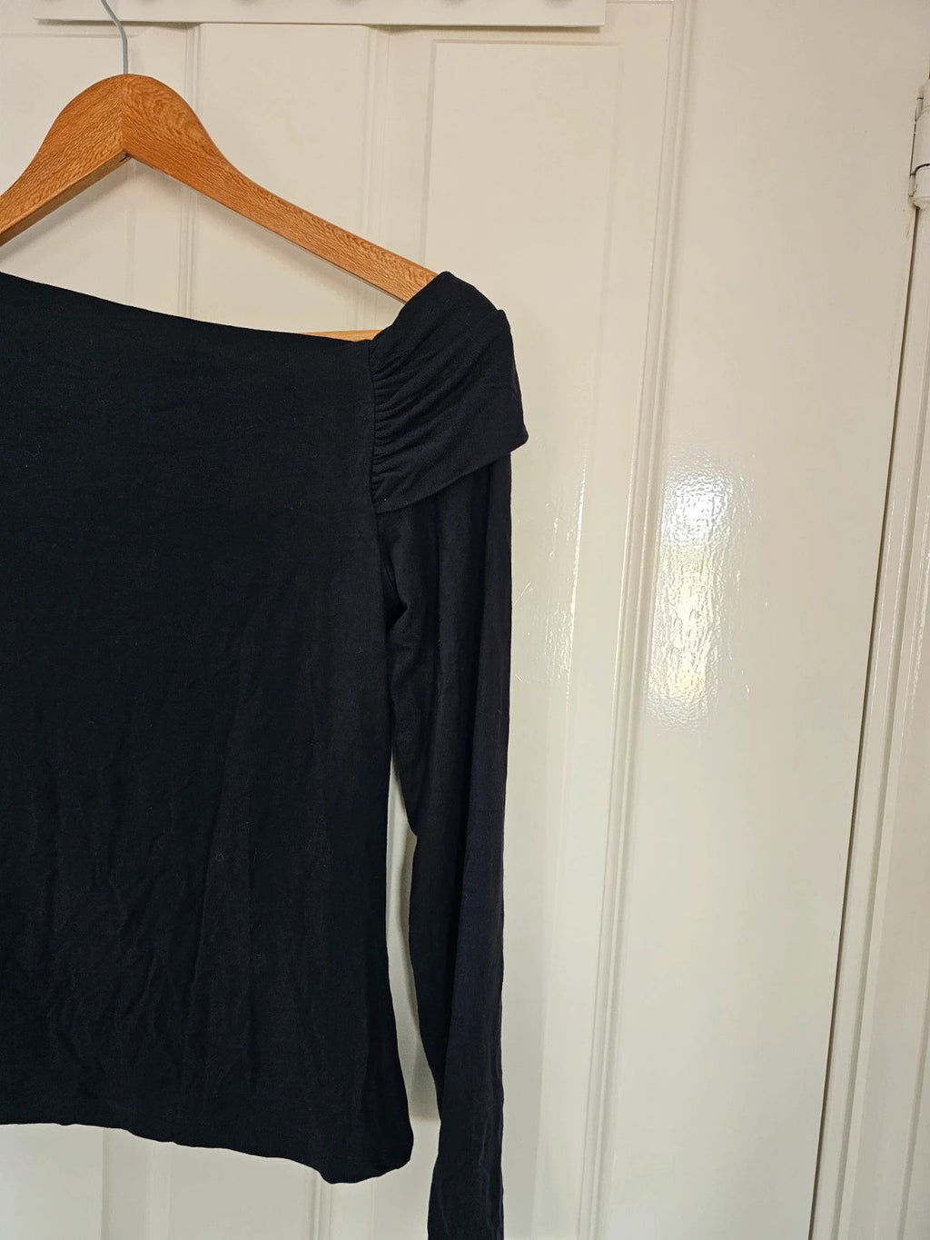 Levis slim fit long sleeve folded top women viscose knitt cowl neck casual sweatshirt black S/8