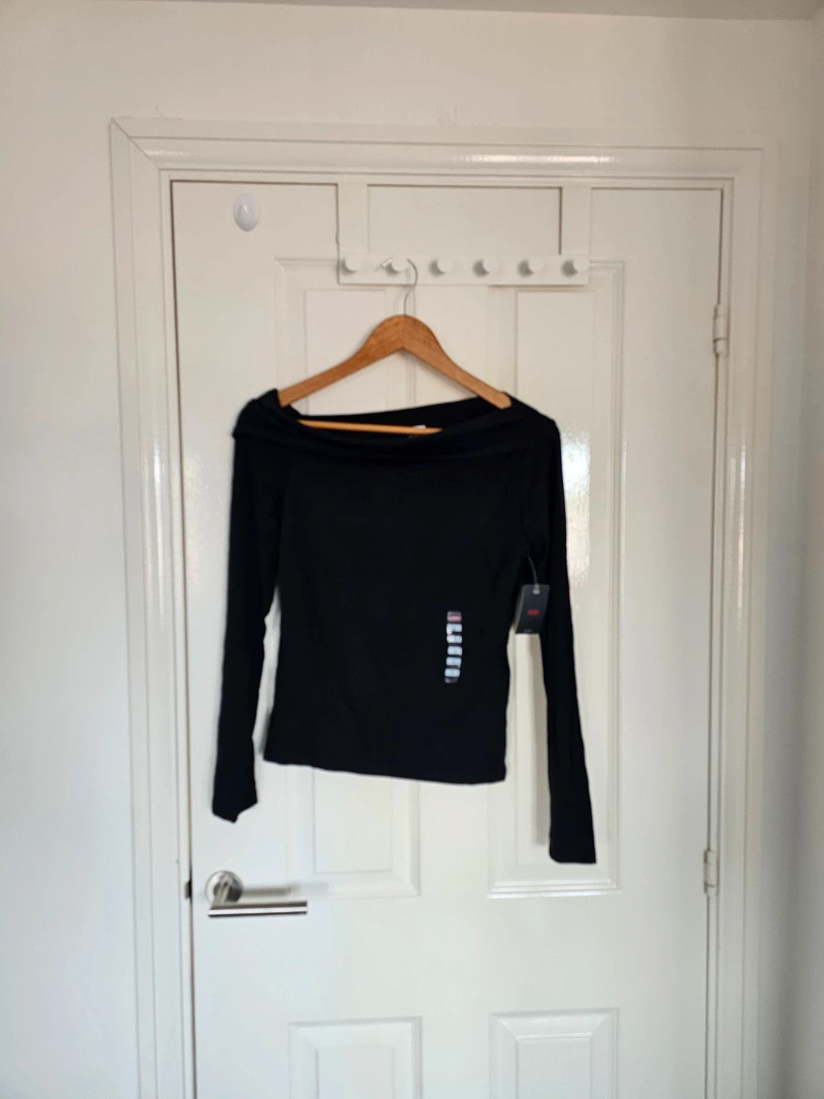 Levis slim fit long sleeve folded top women viscose knitt cowl neck casual sweatshirt black S/8