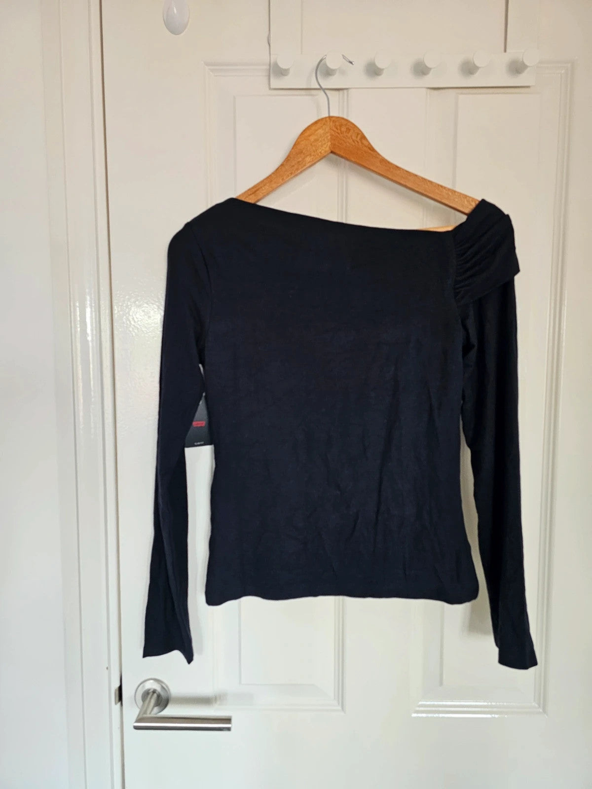 Levis slim fit long sleeve folded top women viscose knitt cowl neck casual sweatshirt black S/8