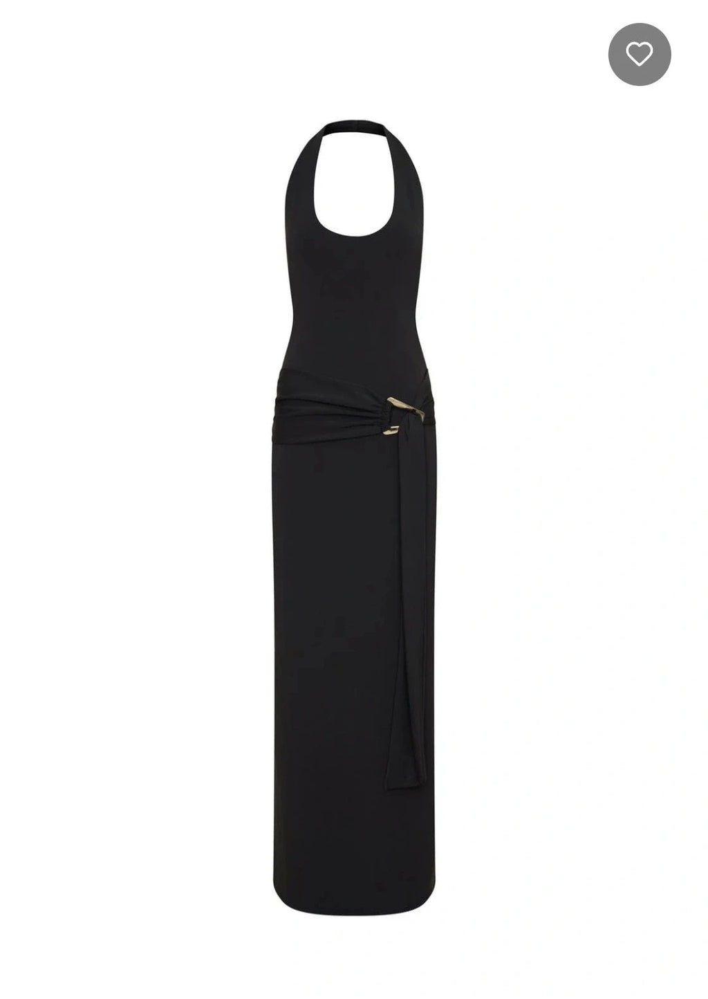 White Fox women this voice maxi dress black draped waist halterneck backless summer party L/12