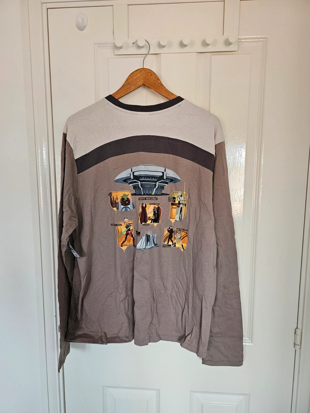 Disney Star Wars men long sleeve sweatshirt top Coruscant Yoda Yedi Ahsoka grey L