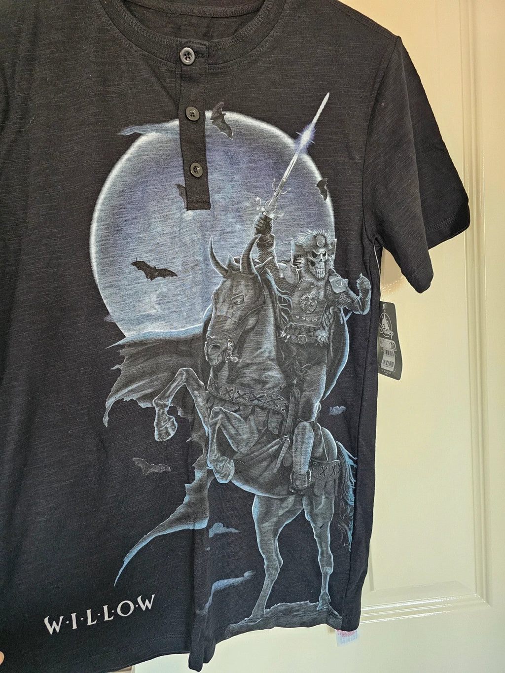 Disney General Kael horse Willow T-shirt men black cotton rich shorts sleeve tee casual L