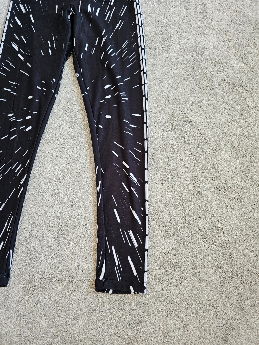 Disney women Star Wars black leggings galaxy light speed elastic waistband slim fit casual S/8